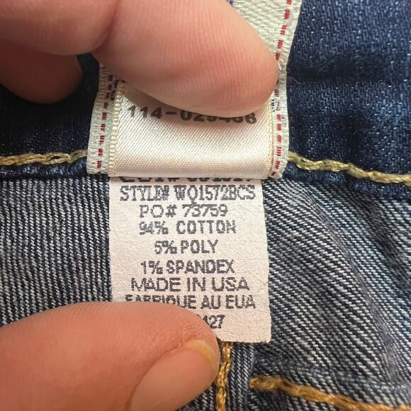 True Religion Women's Billy Jeans Size 28 Dark Wash Straight Denim Low Rise - Picture 12 of 15